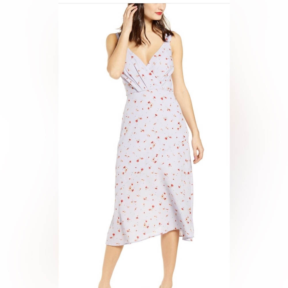 Row A Surplice Neck Bias Cut
Floral Print Midi Dress